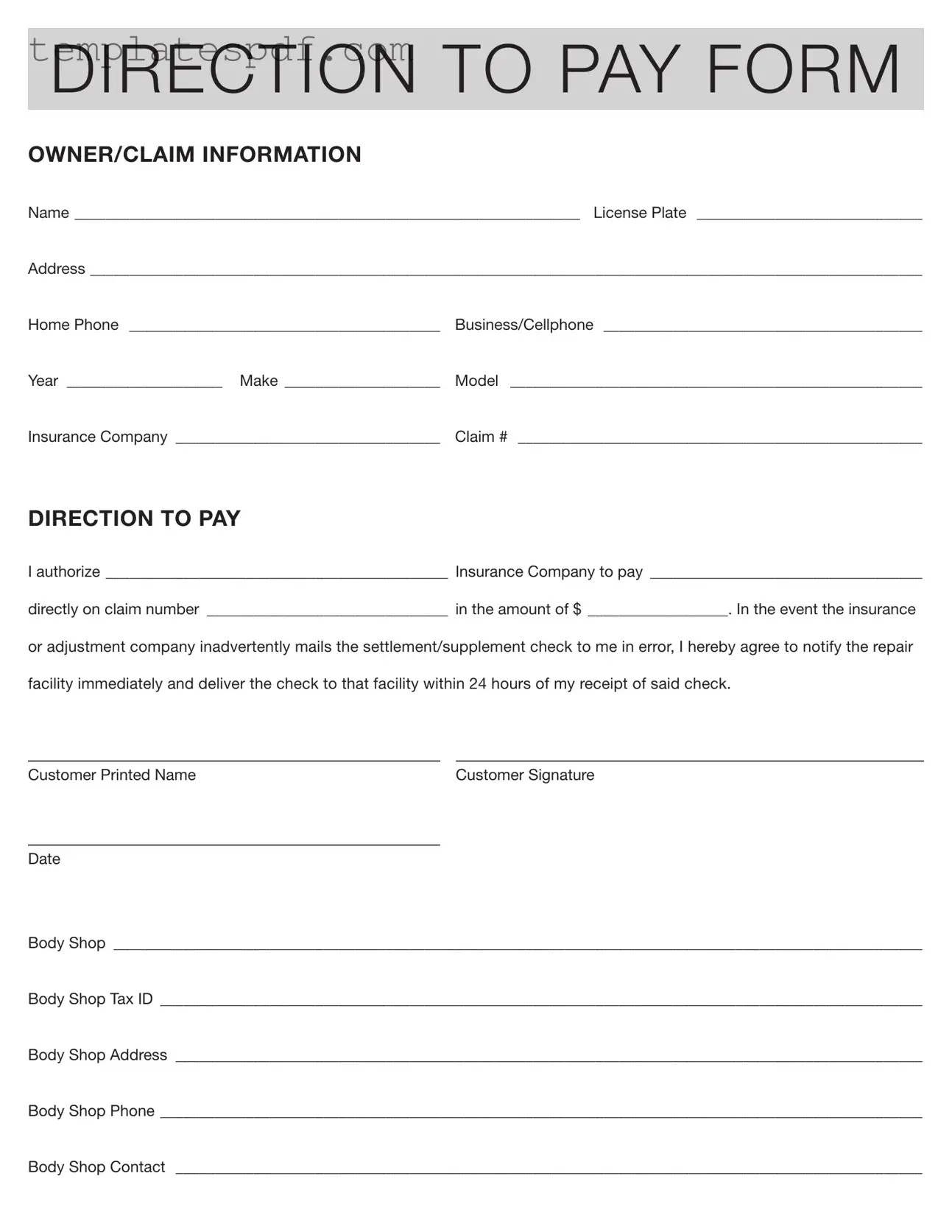 Fill Out a Valid Authorization And Direction Pay Form