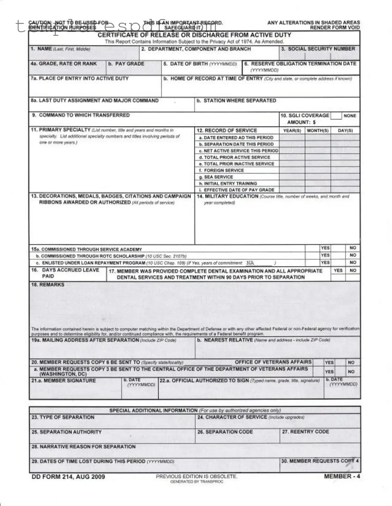 Fill Out a Valid Dd 214 Form