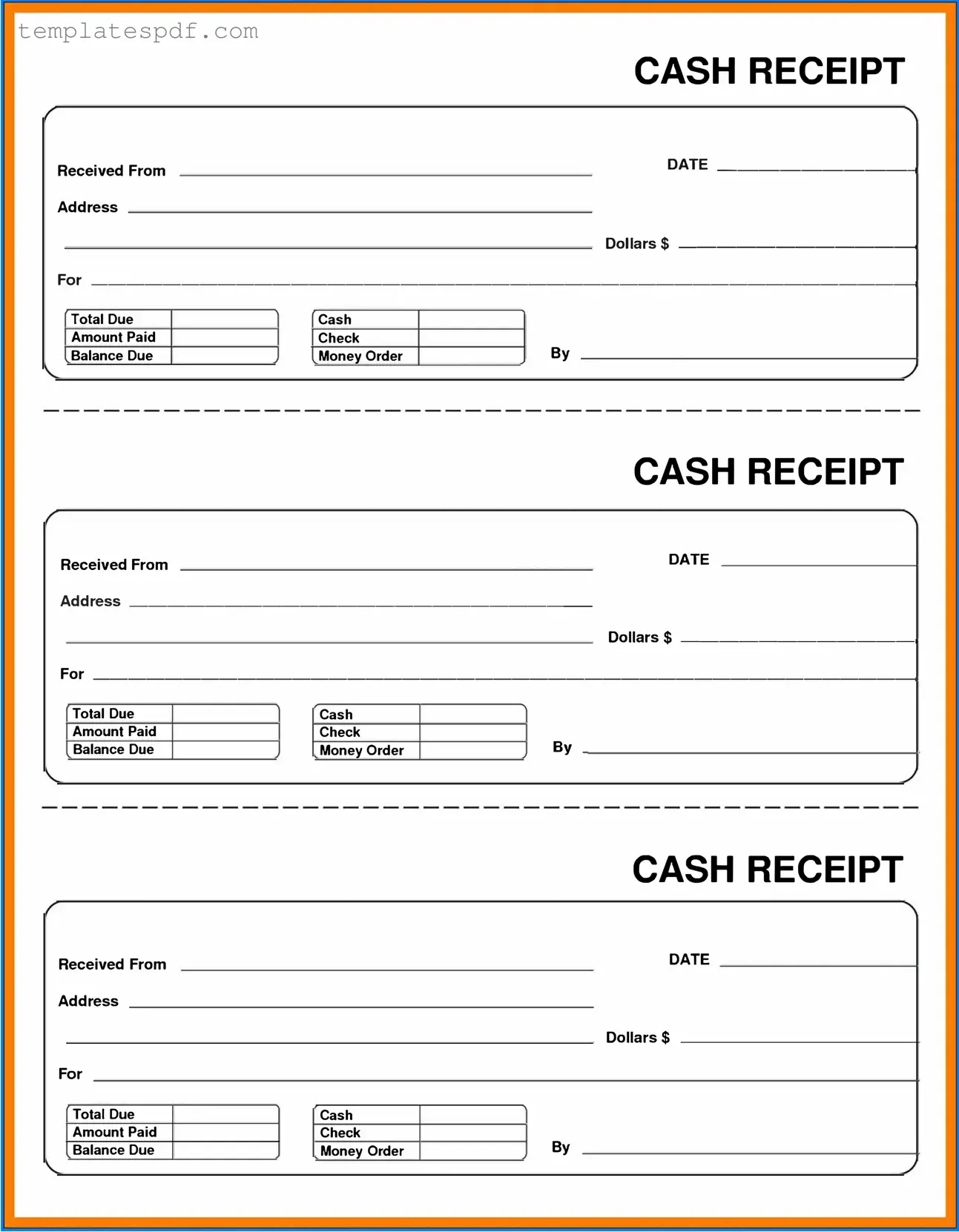 Fill Out a Valid Cash Receipt Form