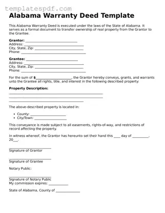 Official  Deed Form for Alabama