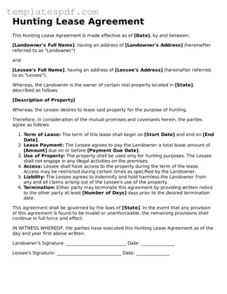Printable Hunting Lease Agreement Form