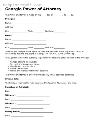 Official  Power of Attorney Form for Georgia