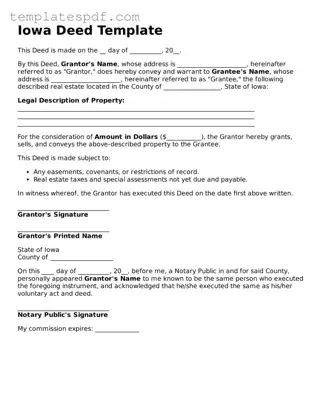 Official  Deed Form for Iowa