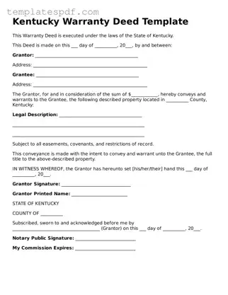 Official  Deed Form for Kentucky