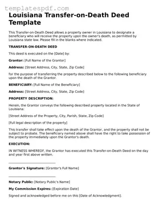 Official  Transfer-on-Death Deed Form for Louisiana