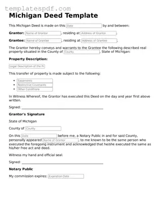 Official  Deed Form for Michigan