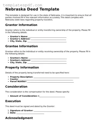 Official  Deed Form for Nebraska
