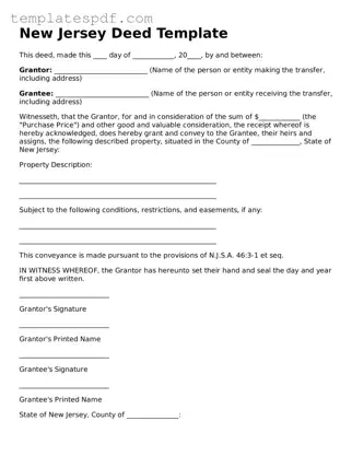 Official  Deed Form for New Jersey
