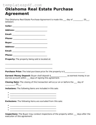 Official  Real Estate Purchase Agreement Form for Oklahoma