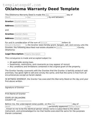 Official  Deed Form for Oklahoma