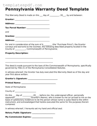 Official  Deed Form for Pennsylvania