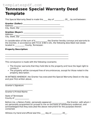 Official  Deed Form for Tennessee
