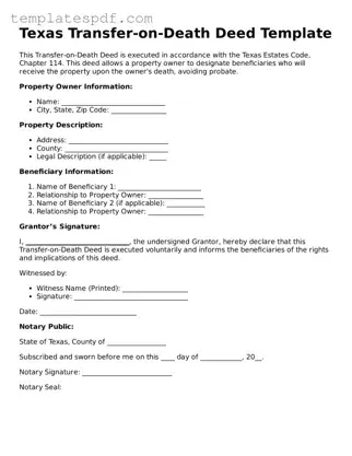 Official  Transfer-on-Death Deed Form for Texas