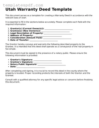 Official  Deed Form for Utah