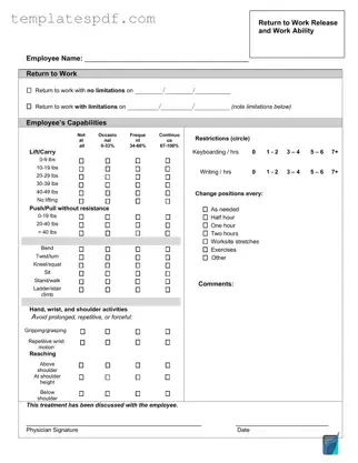 Fill Out a Valid Work Release Form