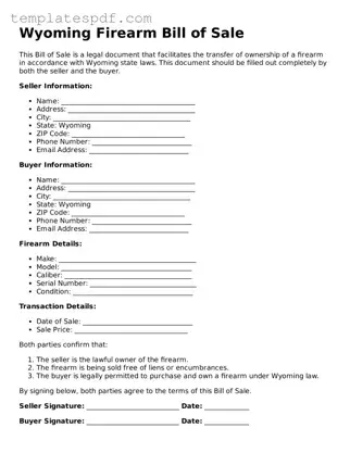 Official  Firearm Bill of Sale Form for Wyoming